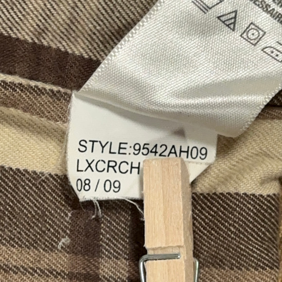 Aeropostale Jacket Adult LARGE Brown Sherpa Lined Trucker Canvas Plaid Lined Y2K - Picture 8 of 12